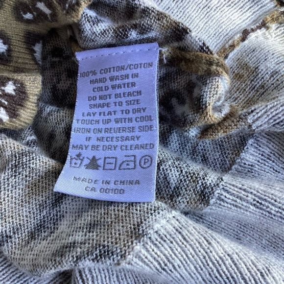 Pure?Alfred Sung animal print cardigan sweater large.  0501 - Picture 7 of 7